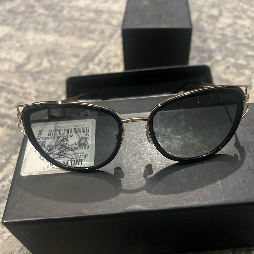 Versace Sunglasses with Black Frame and Gold Detailing